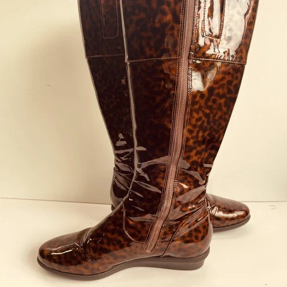 Cole Haan Brown Leopard Print Winter Boots - Picture 3 of 9